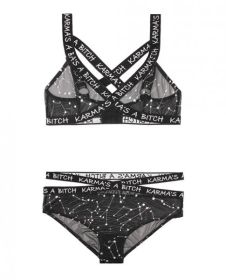Vibes Karma's A Bitch Bralette &amp; Cutout Panty Black S/M