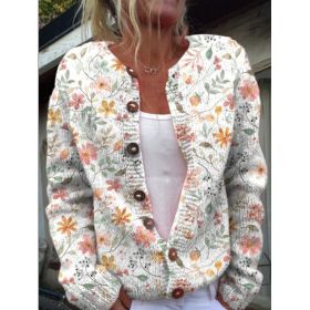 3D Digital Printing Cardigan Knitted Coat (Option: Hwjef8dcef0-5XL)