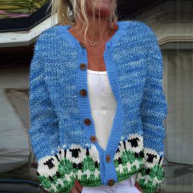 3D Digital Printing Cardigan Knitted Coat (Option: HWJe308ece37-M)