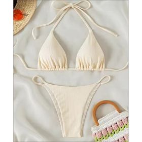 Factory Wholesale Women's Sexy Small Rib Bikini Tie Bikini Set Two Piece Swimsuit Beach Wear (Option: Style11-M)