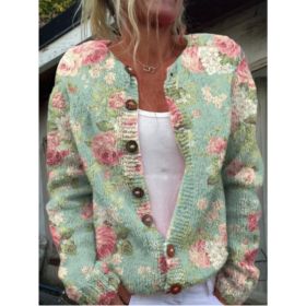3D Digital Printing Cardigan Knitted Coat (Option: Style5-2XL)